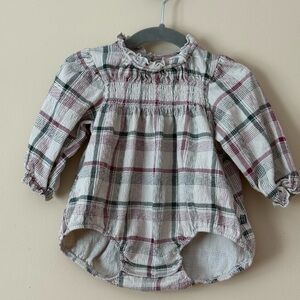 Plaid Long Sleeve Bodysuit for Kids